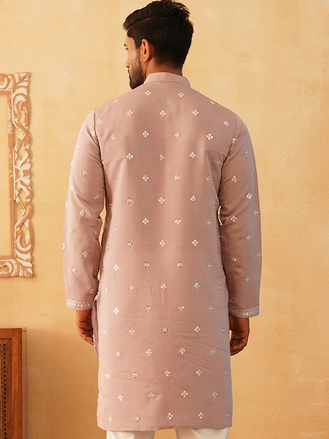 Orange Cotton Solid Indian Wear KO_5085Peach | DesiQlo