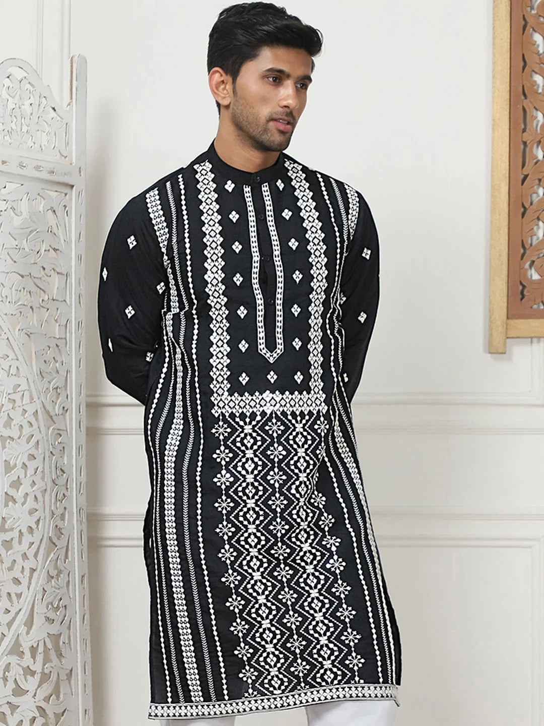 Black Silk Solid Indian Wear KO_5087Black | DesiQlo