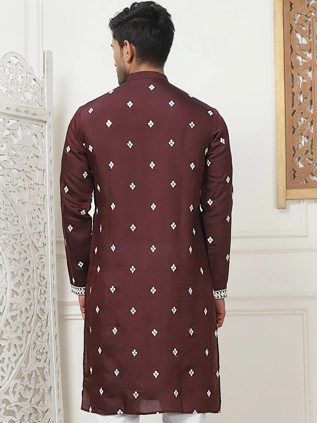 Purple Silk Solid Indian Wear KO_5087Wine | DesiQlo