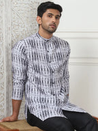 Printed front open Kurtas-KO-5090White
