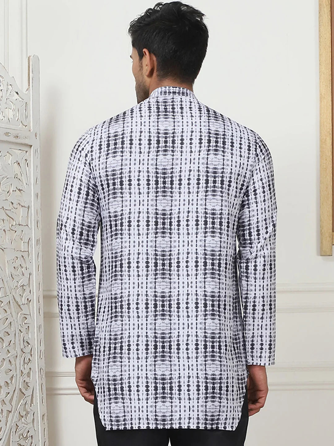 Printed front open Kurtas-KO-5090White