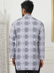 Printed front open Kurtas-KO-5090White