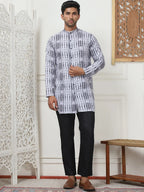 Printed front open Kurtas-KO-5090White