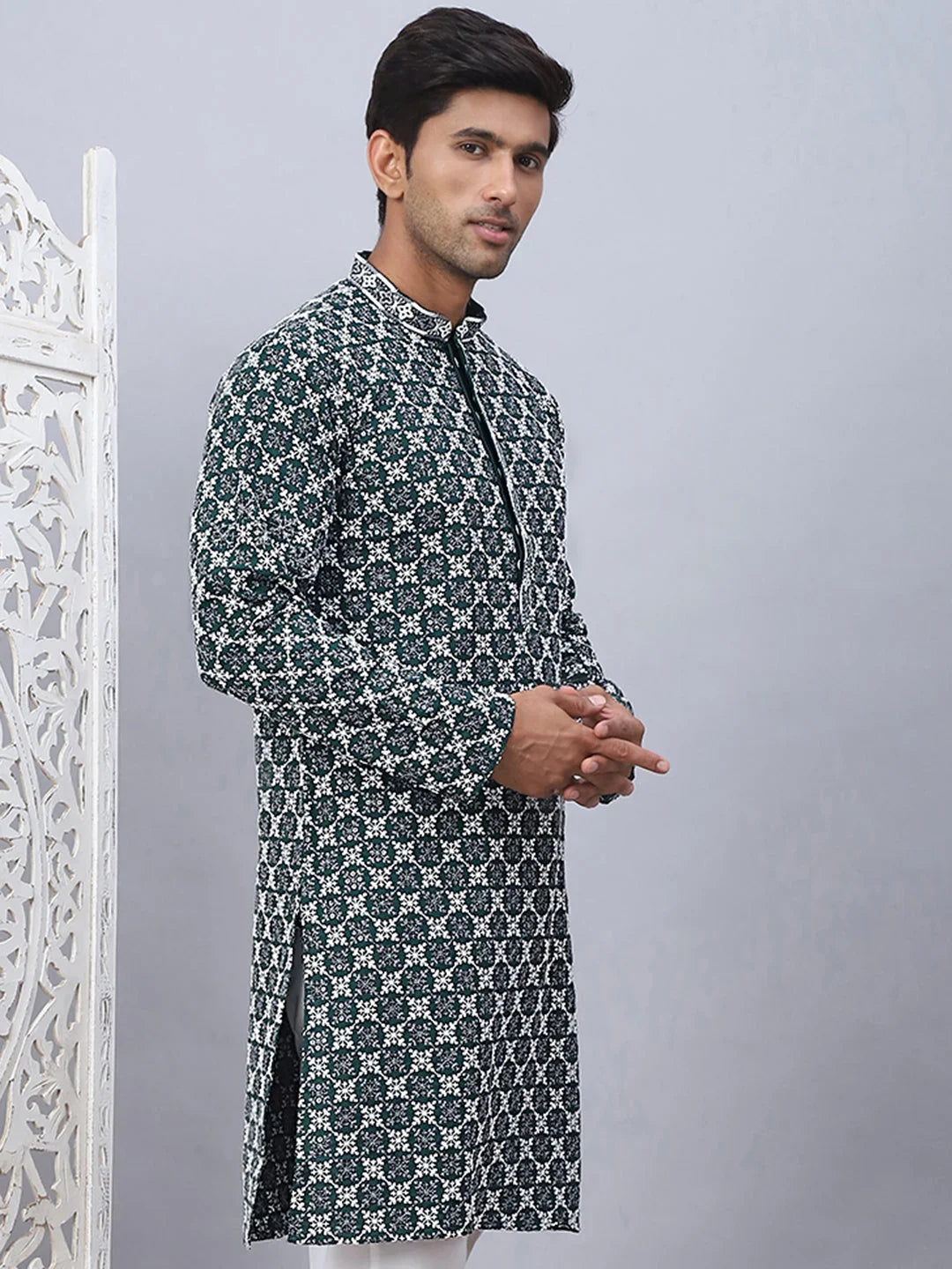 Green Rayon Solid Indian Wear KO_5092Olive | DesiQlo