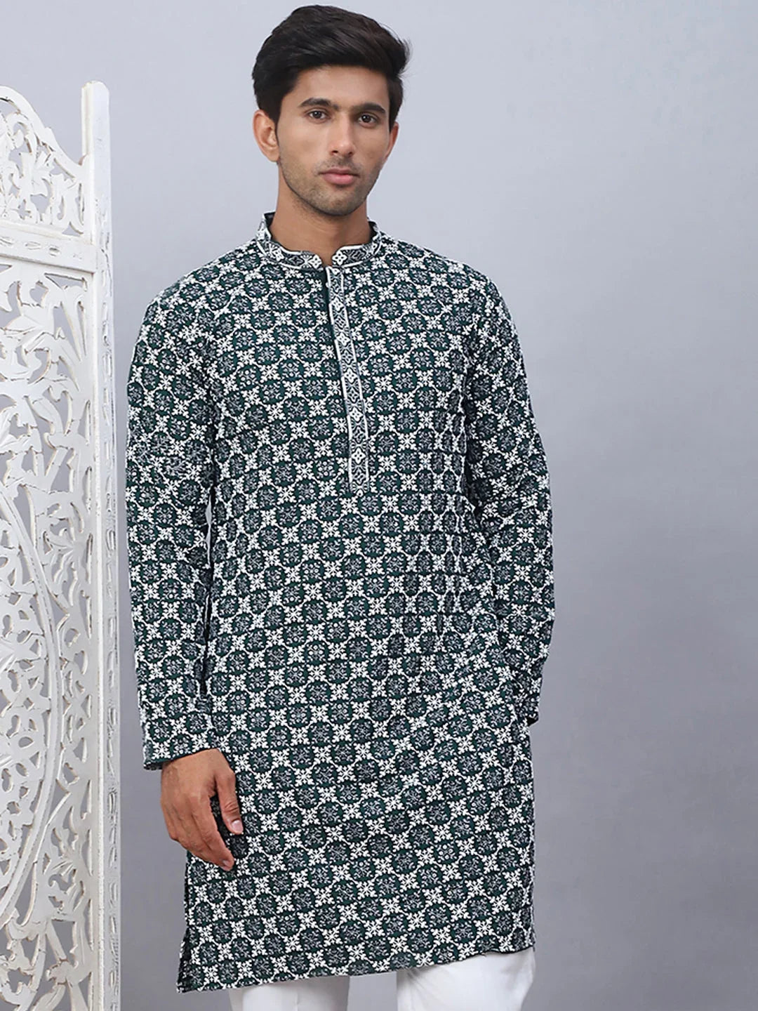 Green Rayon Solid Indian Wear KO_5092Olive | DesiQlo