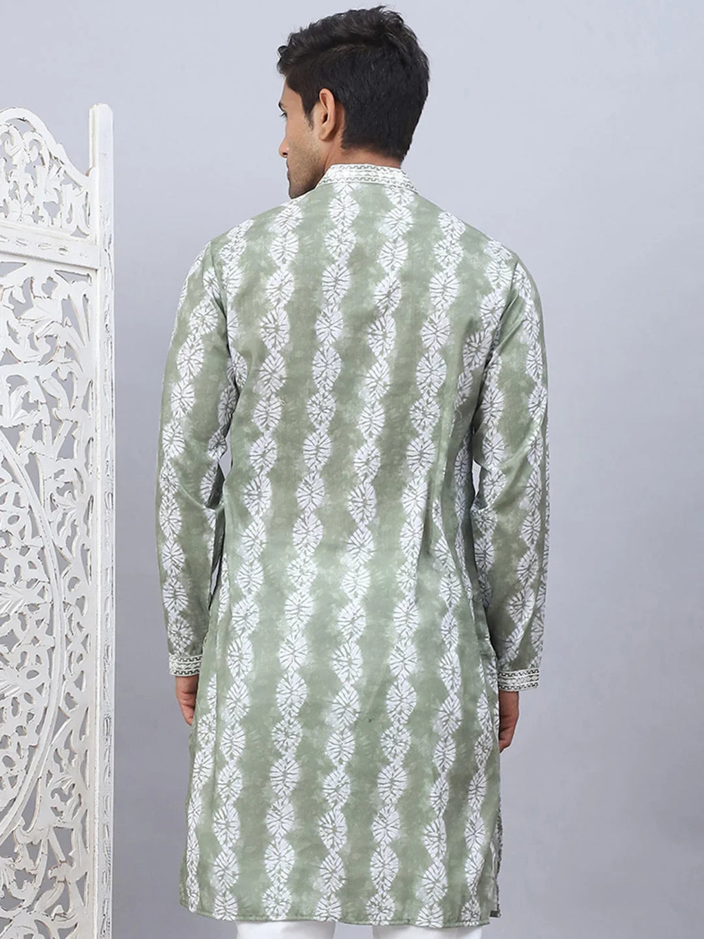 Tie-dye Embroidered & Sequin Kurtas-KO-5093Green