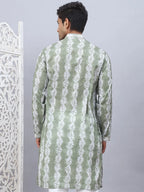 Tie-dye Embroidered & Sequin Kurtas-KO-5093Green