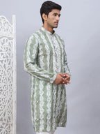 Tie-dye Embroidered & Sequin Kurtas-KO-5093Green