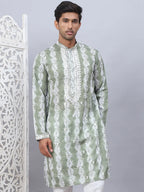 Tie-dye Embroidered & Sequin Kurtas-KO-5093Green