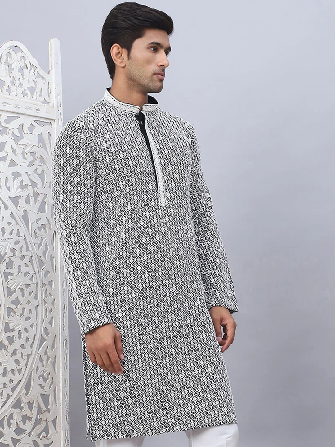 Black Cotton Solid Indian Wear KO_5094Black | DesiQlo