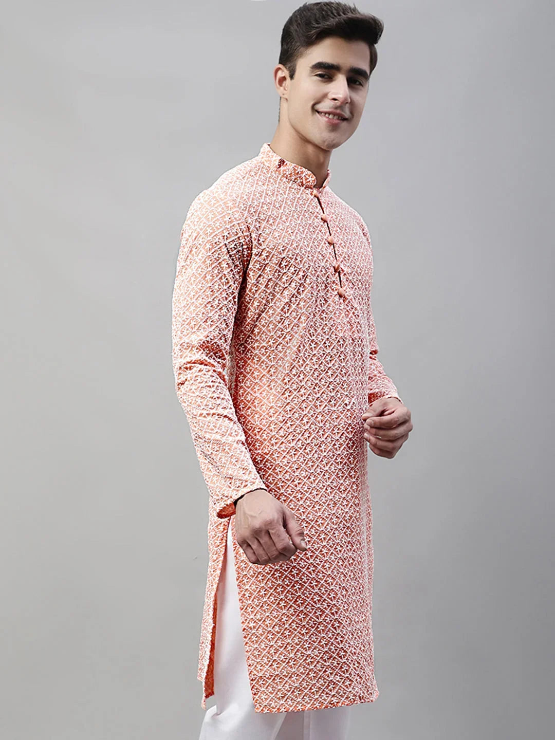 Orange Cotton Solid Indian Wear KO_626Orange | DesiQlo