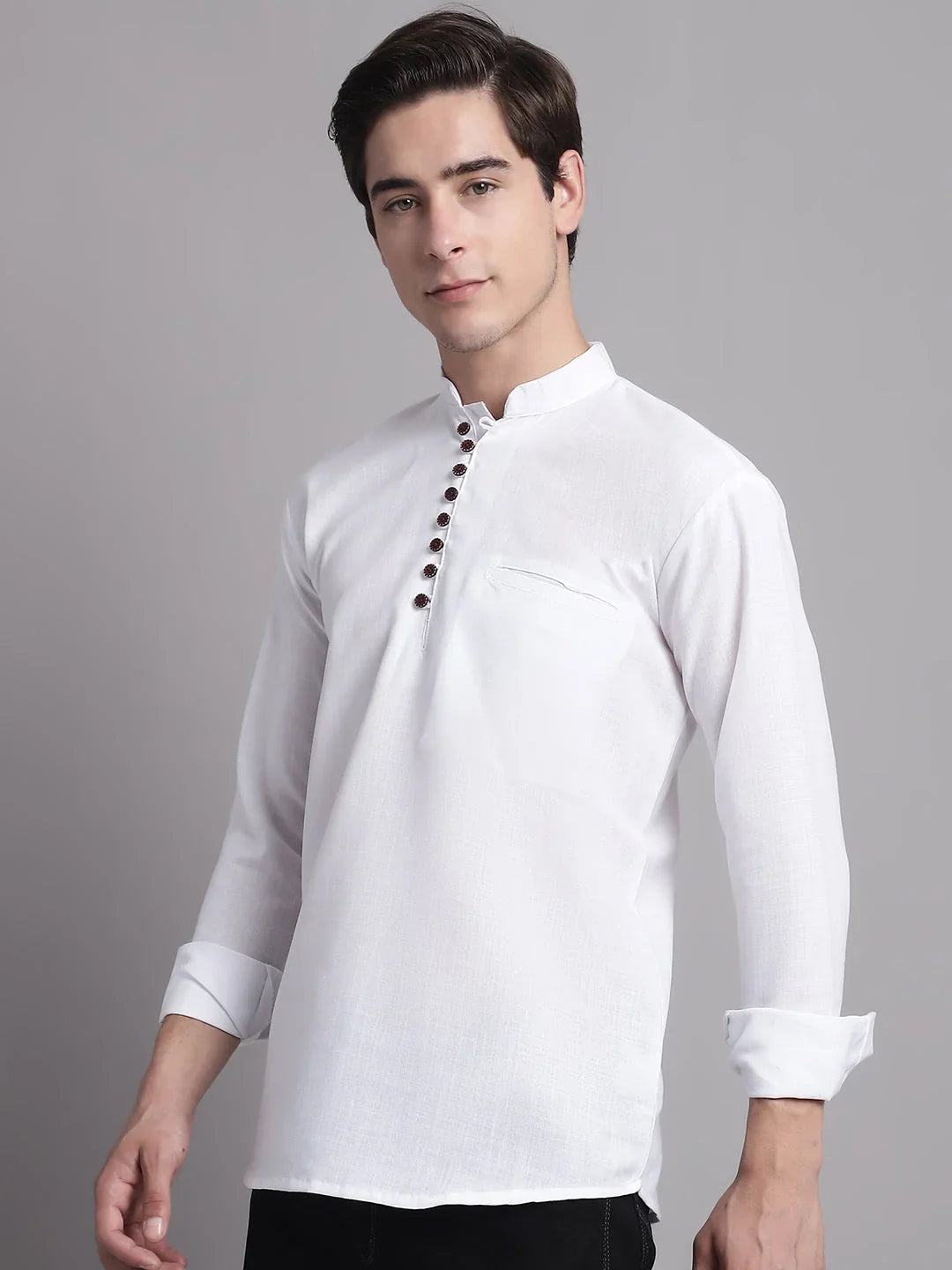 White Cotton Solid Indian Wear KO_639White | DesiQlo