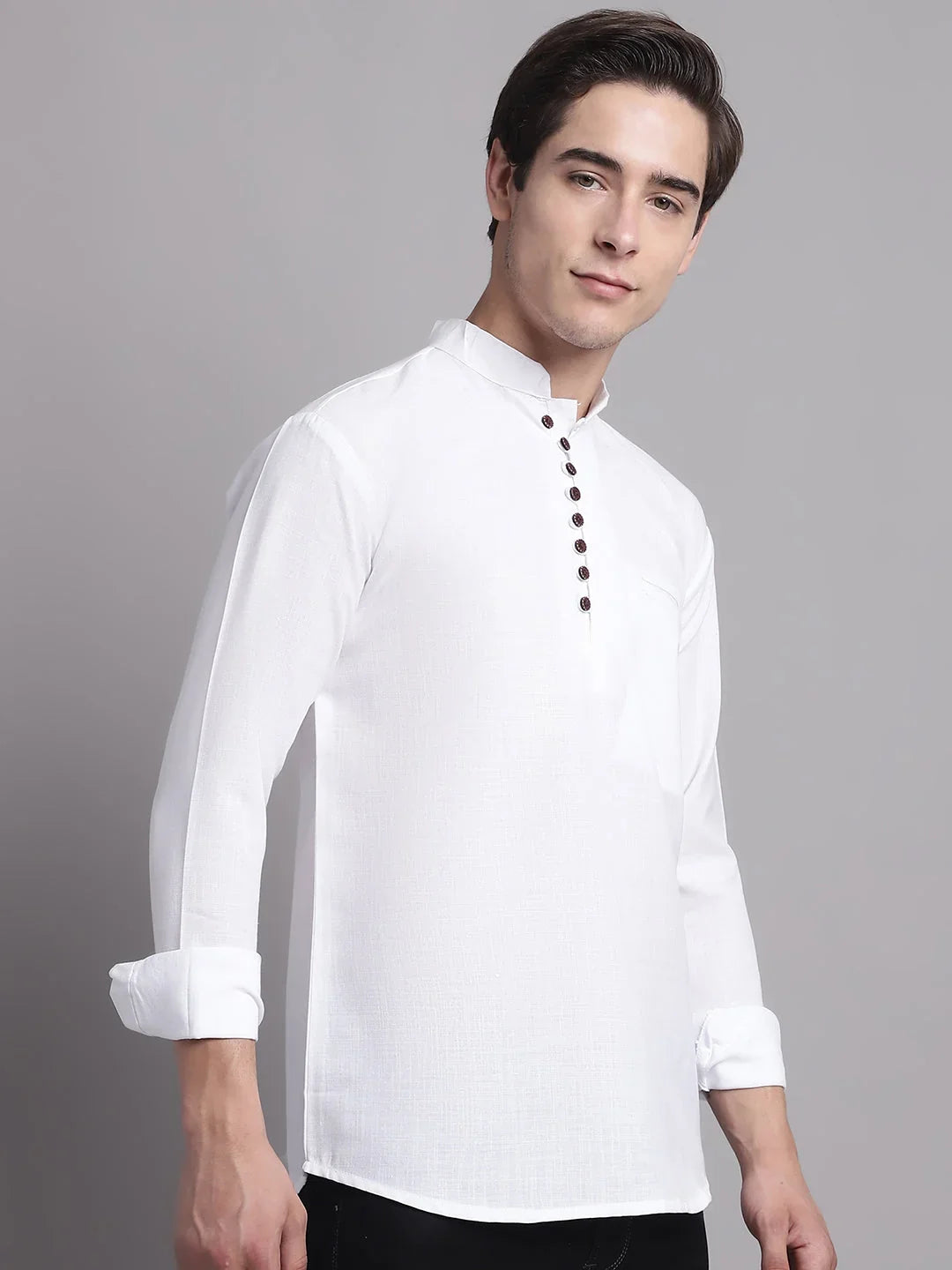 White Cotton Solid Indian Wear KO_639White | DesiQlo