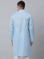 Men's Sky Cotton Floral printed kurta Only