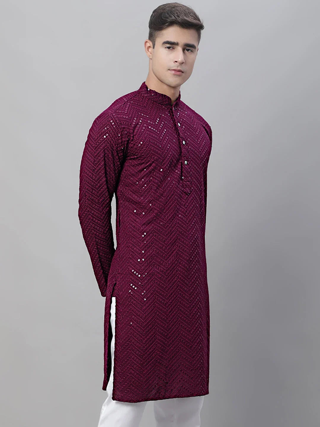Purple Cotton Solid Indian Wear KO_680Purple | DesiQlo
