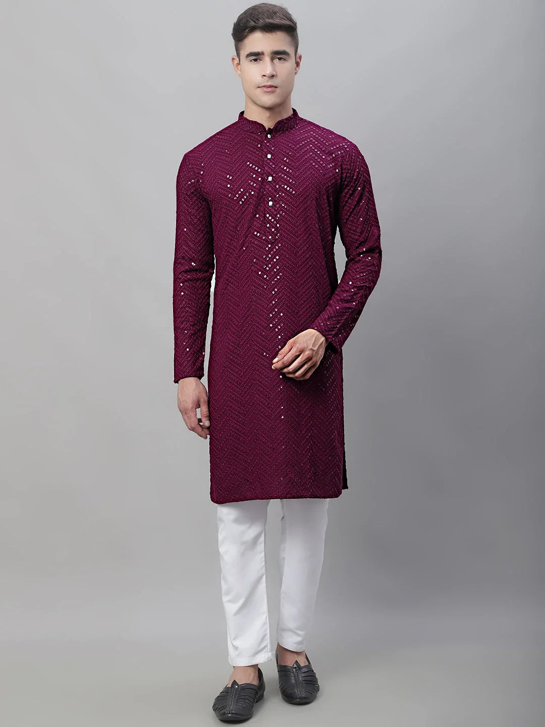 Purple Cotton Solid Indian Wear KO_680Purple | DesiQlo