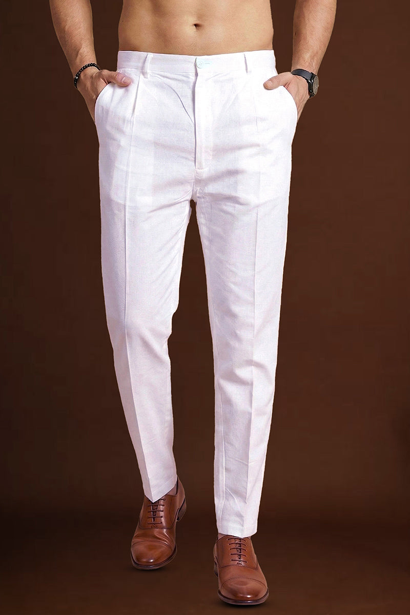 White Silk Blend Solid Formalwear for Men | DesiQlo India