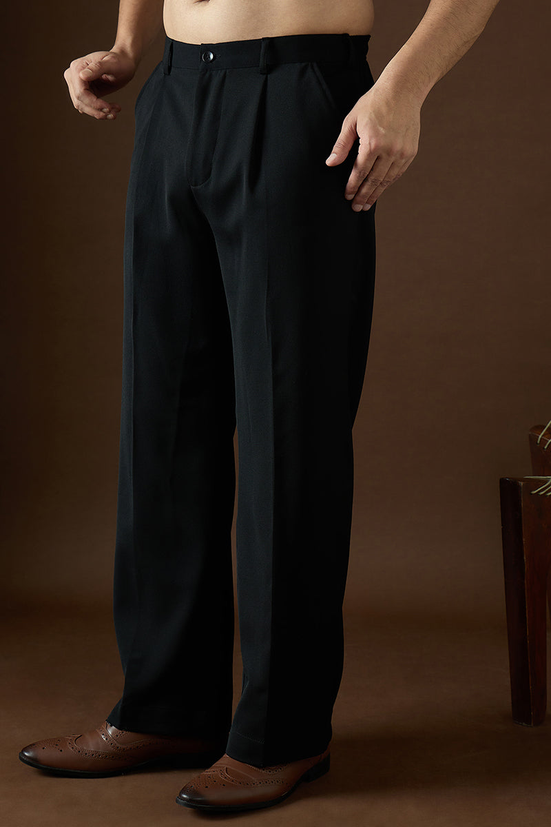 Black Modal Solid Formalwear for Men | DesiQlo India