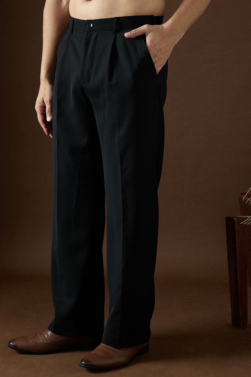 Black Modal Solid Formalwear for Men | DesiQlo India