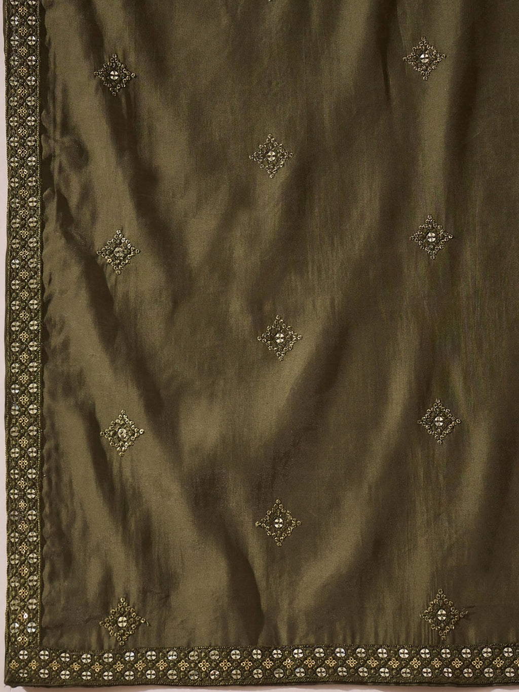 Men Green Silk Blend Embroidered Straight Kurta Trouser with Dupatta-MKPD1001