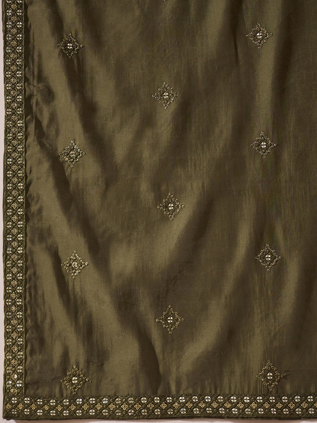Men Green Silk Blend Embroidered Straight Kurta Trouser with Dupatta-MKPD1001