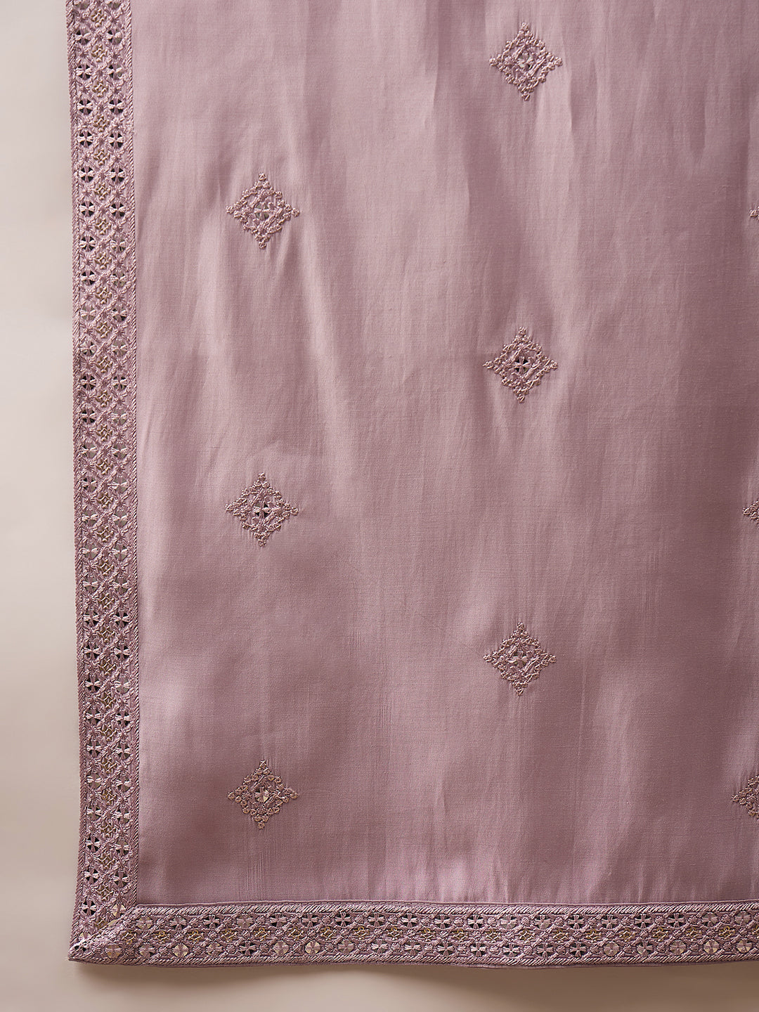 Men Lavender Silk Blend Embroidered Straight Kurta Trouser with Dupatta-MKPD1002