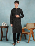 Men Green Viscose Rayon Solid Dyed Straight Kurta with Trouser-MKSET1013GRN