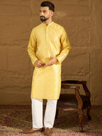 Men Green Polyester Solid Embroidered Straight Kurta with Trouser-MKSET1353