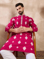 Men Maroon Silk Blend Solid Embroidered Straight Kurta With Trouser-MKSET1779