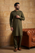 Green Viscose Rayon Solid Straight Pathani Set MKSET2201