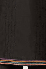 Black Silk Blend Embroidered Straight Kurta With Trousers MKSET2396
