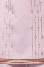 Lavender Silk Blend Embroidered Straight Kurta With Trousers MKSET2399