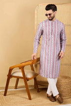 White Viscose Rayon Geometric Embroidered Straight Chikankari Kurta MKU1033