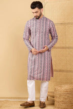 White Viscose Rayon Geometric Embroidered Straight Chikankari Kurta MKU1034