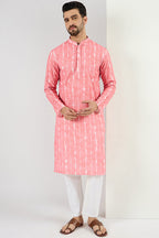 Peach Viscose Rayon Abstract Embroidered Chikankari Straight Kurta MKU1064