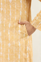 Yellow Viscose Rayon Abstract Embroidered Chikankari Straight Kurta MKU1119