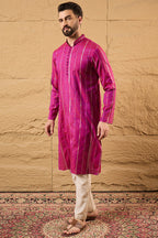 Pink Pure Cotton Embroidered Straight Kurta HOPMKU1120