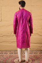Pink Pure Cotton Embroidered Straight Kurta HOPMKU1120