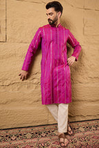 Pink Pure Cotton Embroidered Straight Kurta HOPMKU1120