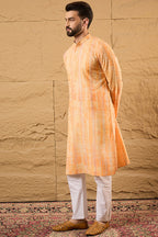 Orange Viscose Rayon Abstract Embroidered Chikankari Straight Kurta HOPMKU1125
