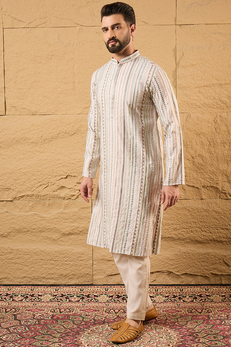 Pink Silk Embroidered Mandarin Collar Straight Kurta MKU1129