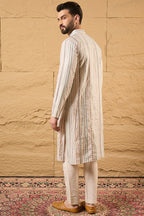 Pink Silk Embroidered Mandarin Collar Straight Kurta MKU1129