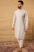 Pink Silk Embroidered Mandarin Collar Straight Kurta MKU1129