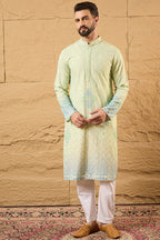 Green Bandhani Embroidered Chikankari Straight Kurta HMKU1141