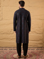Men Brown Viscose Rayon Embroidered Chikankari Straight Kurta-MKU1166