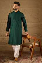 Green Viscose Rayon Solid Embroidered Chikankari Straight Kurta HOPMKU1188