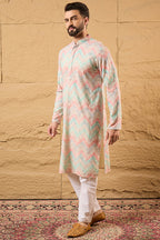 Multicolour Viscose Rayon Geometric Embroidered Straight Kurta HOPMKU1193