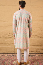Multicolour Viscose Rayon Geometric Embroidered Straight Kurta HOPMKU1193