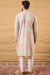 Multi Viscose Rayon Geometric Embroidered Straight Kurta MKU1193