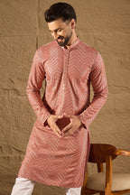 Pink Viscose Rayon Solid Embroidered Straight Kurta MKU1201